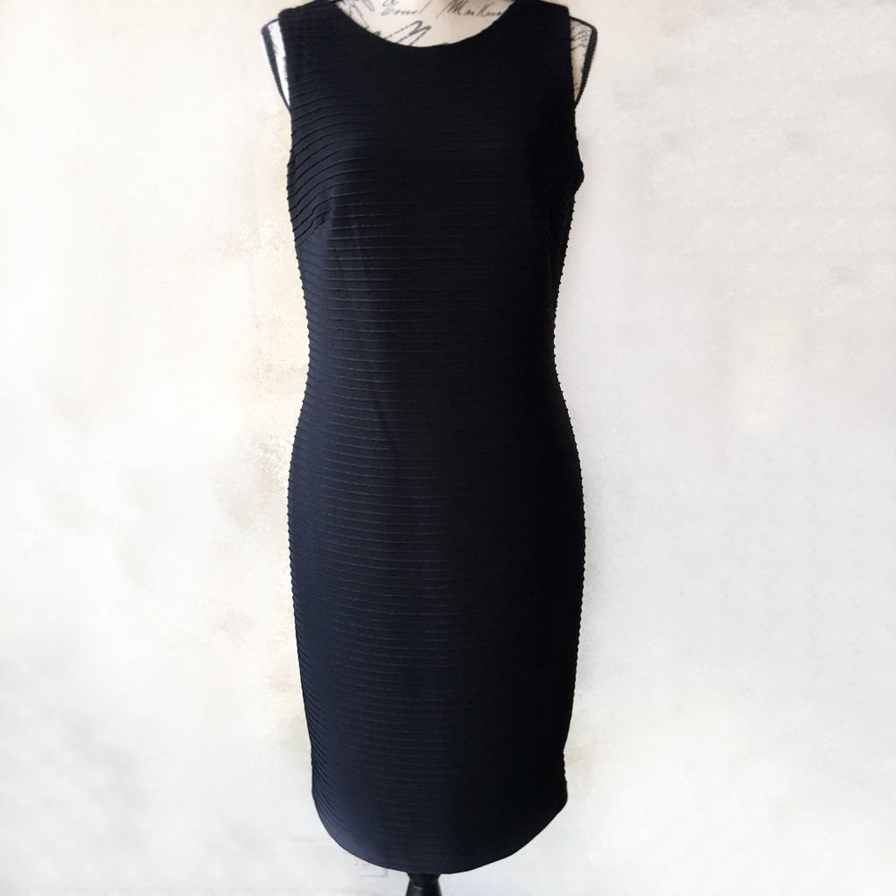 Julian Taylor Black Knit Tailored Cocktail or Work Dress Size 10